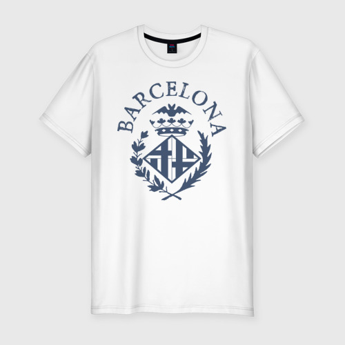 Мужская футболка хлопок Slim Барселона, цвет белый