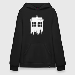Худи SuperOversize хлопок Тардис white - Доктор Кто
