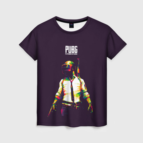 Женская футболка 3D PUBG. Lowpoly, цвет 3D печать