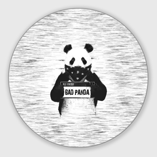 Круглый коврик для мышки Bad Panda