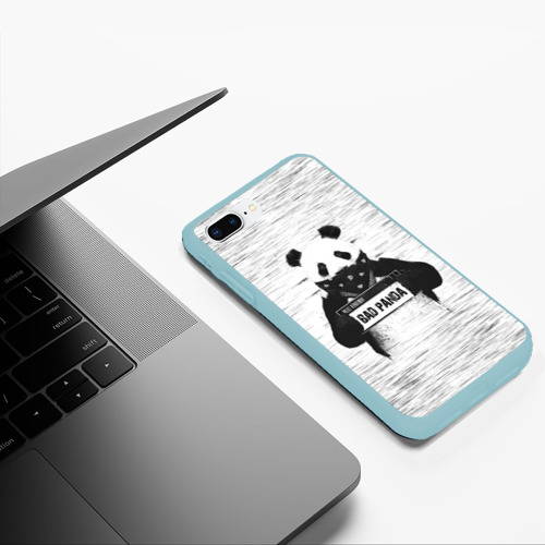 Чехол для iPhone 7Plus/8 Plus матовый Bad Panda, цвет мятный - фото 5