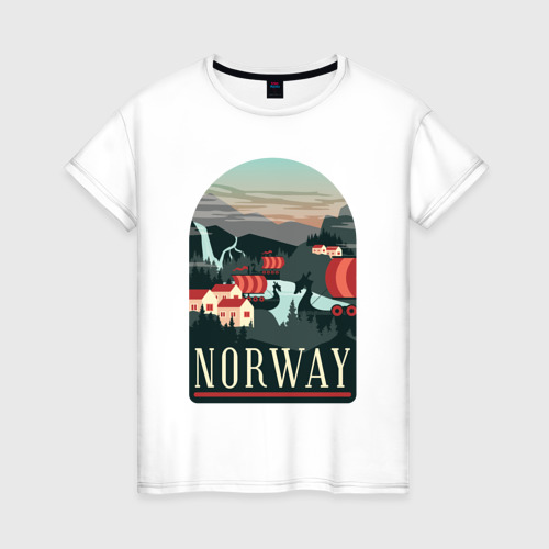 Женская футболка хлопок Норвегия, цвет белый