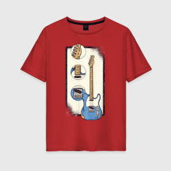 Женская футболка хлопок Oversize Гитара