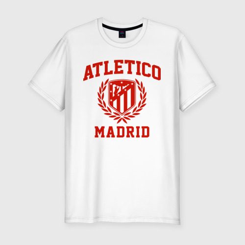 Мужская футболка хлопок Slim Атлетико Мадрид, цвет белый