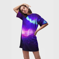 Платье-футболка 3D Космическое сияние - фото 2
