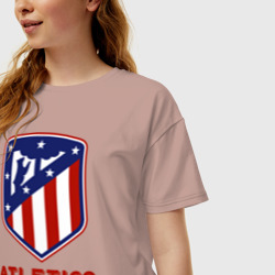 Женская футболка хлопок Oversize Атлетико Мадрид - фото 2