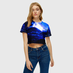 Женская футболка Crop-top 3D Космический закат - фото 2