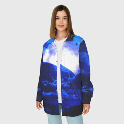 Женская рубашка oversize 3D Космический закат - фото 2