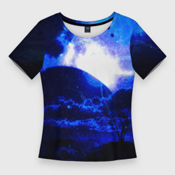 Женская футболка 3D Slim Космический закат