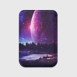 Картхолдер Magsafe магнитный Северный закат и космос