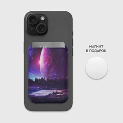 Картхолдер Magsafe магнитный Северный закат и космос - фото 2