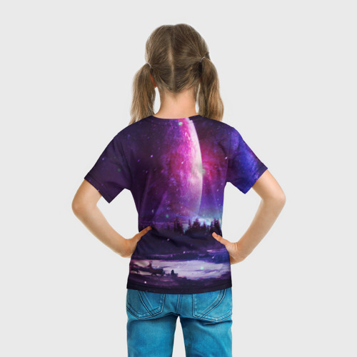 Детская футболка 3D Северный закат, цвет 3D печать - фото 6