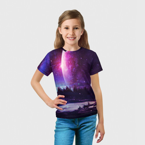 Детская футболка 3D Северный закат, цвет 3D печать - фото 5