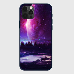 Чехол для iPhone 12 Pro Северный закат и космос