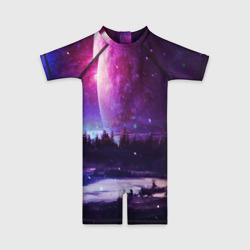 Детский купальный костюм 3D Северный закат и космос