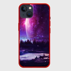 Чехол для iPhone 14 Северный закат и космос