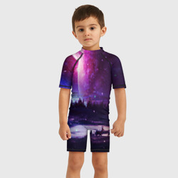 Детский купальный костюм 3D Северный закат и космос - фото 2