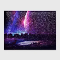 Обложка для студенческого билета Северный закат и космос