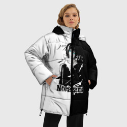 Женская зимняя куртка Oversize Бездомный бог черное и белое - фото 2