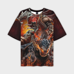 Мужская футболка oversize 3D Демон-Всадник Darksiders
