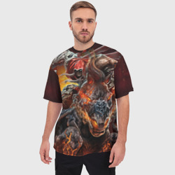 Мужская футболка oversize 3D Демон-Всадник Darksiders - фото 2