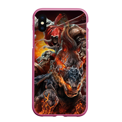 Чехол для iPhone XS Max матовый Демон-Всадник Darksiders, цвет малиновый