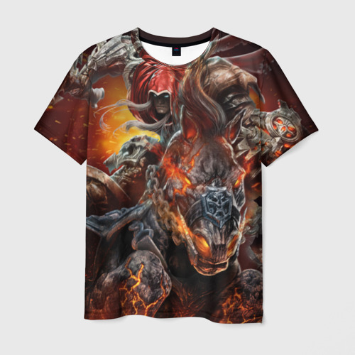 Мужская футболка с принтом Демон-Всадник Darksiders, вид спереди №1