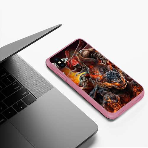 Чехол для iPhone XS Max матовый Демон-Всадник Darksiders, цвет малиновый - фото 5