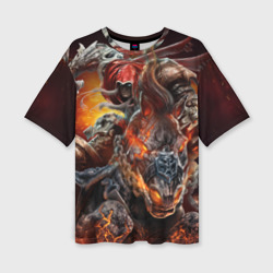 Женская футболка oversize 3D Демон-Всадник Darksiders
