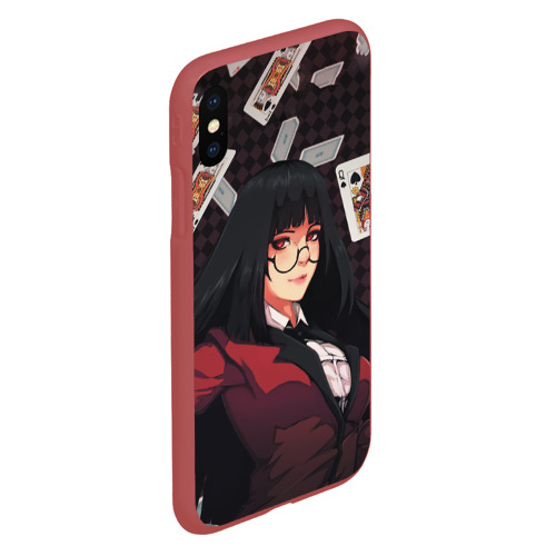 Чехол для iPhone XS Max матовый kakegurui yumeko карты, цвет красный - фото 3