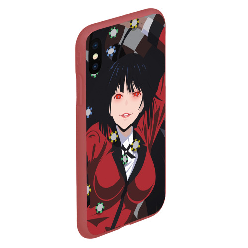 Чехол для iPhone XS Max матовый Kakegurui падает, цвет красный - фото 3