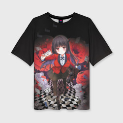 Женская футболка oversize 3D Kakegurui шахматная доска