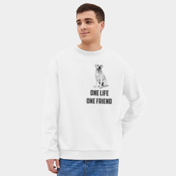 Мужской свитшот oversize без начеса хлопок Labrador one - фото 2