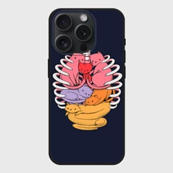Чехол силиконовый для Apple iPhone 15 Pro Мax матовый Внутри Меня Котики в грудной клетки