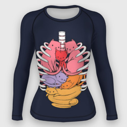 Женский рашгард 3D Внутри Меня Котики в грудной клетки