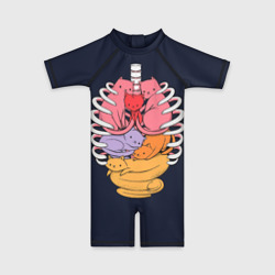 Детский купальный костюм 3D Внутри Меня Котики в грудной клетки