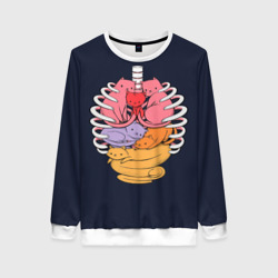 Женский свитшот 3D Внутри Меня Котики в грудной клетки