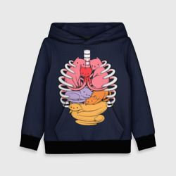 Детская толстовка 3D Внутри Меня Котики в грудной клетки