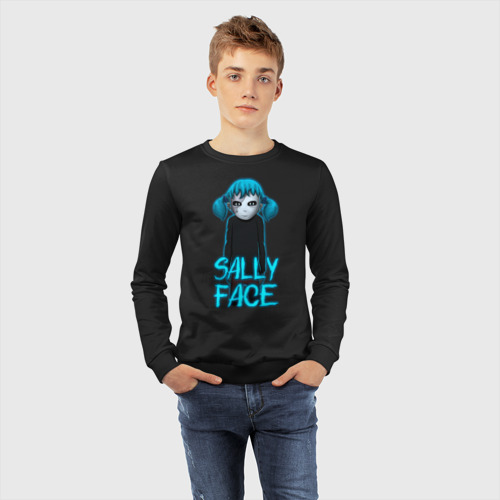 Детский свитшот хлопок Sally Face (ХЛОПОК), цвет черный - фото 7