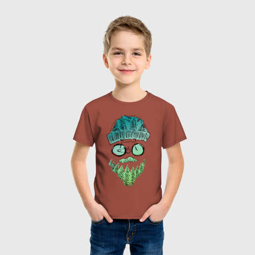 Детская футболка хлопок Mountain man, цвет кирпичный - фото 3