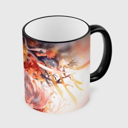 Кружка с полной запечаткой Бездомный Бог. Юкинэ в цветах