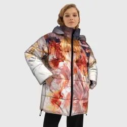 Женская зимняя куртка Oversize Бездомный Бог. Юкинэ в цветах - фото 2