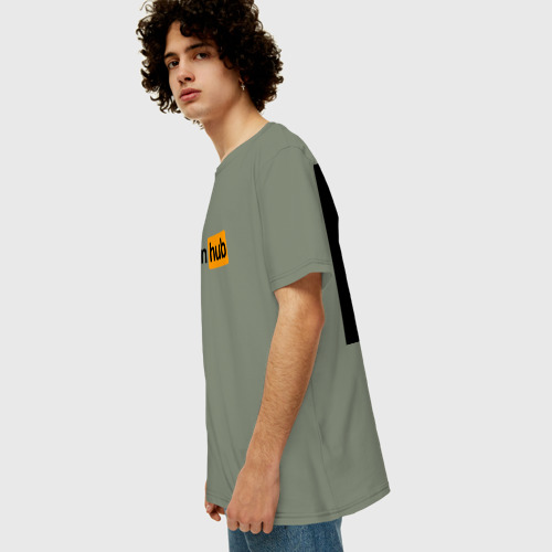Мужская футболка хлопок Oversize Pornhub, цвет авокадо - фото 5