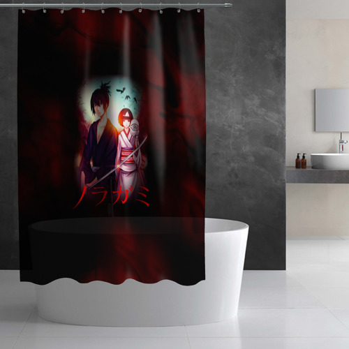 Штора 3D для ванной Ябоку и Нора. бездомный Бог - фото 2