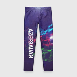 Детские леггинсы 3D Azerbaijan - флаг Азербайджан волнистый