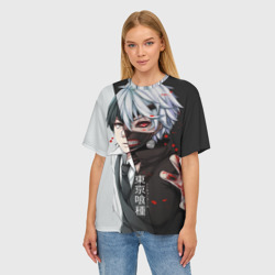 Женская футболка oversize 3D Токийский гуль - Характер - фото 2