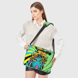Сумка для ноутбука 3D Психоделика девушка с третьим глазом - фото 2