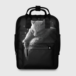 Женский рюкзак 3D Спящий Кот на Луне