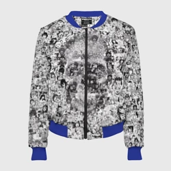 Женский бомбер 3D Череп из ахегао