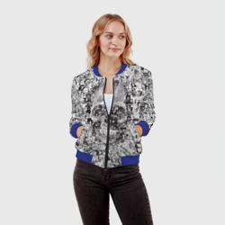 Женский бомбер 3D Череп из ахегао - фото 2